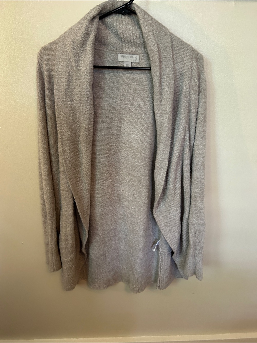 Barefoot Dreams Open-Front Cardigan - Light Taupe Heather
